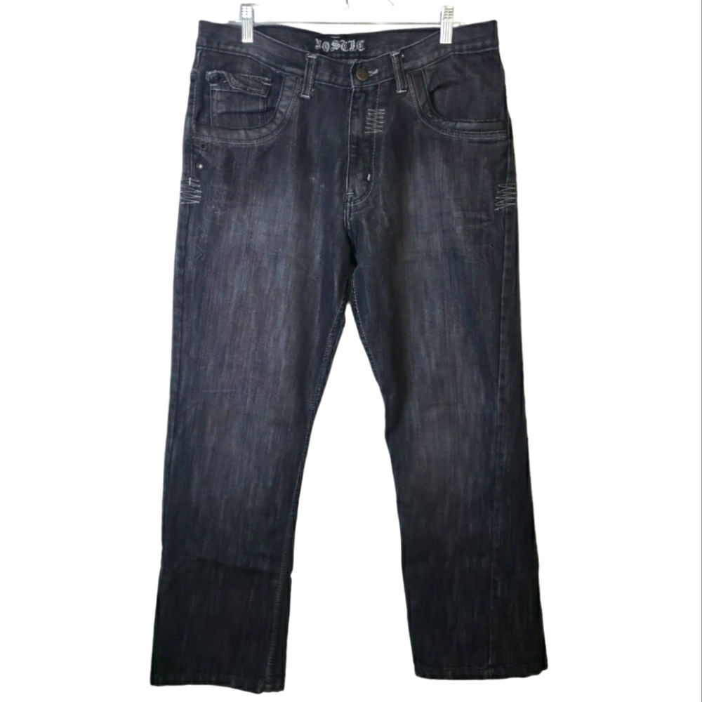 Vintage Nostic Mens Jeans Charcoal Wash Denim Size W36 x L32